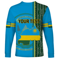 Personalised 1 July Independence Day Rwanda Long Sleeve Shirt African Imigongo Happy 61st Anniversary - Wonder Print Shop