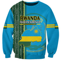 Personalised 1 July Independence Day Rwanda Sweatshirt African Imigongo Happy 61st Anniversary - Wonder Print Shop