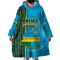 Personalised 1 July Independence Day Rwanda Wearable Blanket Hoodie African Imigongo Happy 61st Anniversary - Wonder Print Shop