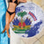 Custom Haiti Football Beach Blanket Les Grenadiers Blue Grunge Polynesian Tattoo - Wonder Print Shop