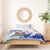 Custom Haiti Football Bedding Set Les Grenadiers Blue Grunge Polynesian Tattoo - Wonder Print Shop