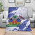 Custom Haiti Football Blanket Les Grenadiers Blue Grunge Polynesian Tattoo - Wonder Print Shop