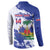 Custom Haiti Football Button Sweatshirt Les Grenadiers Blue Grunge Polynesian Tattoo - Wonder Print Shop
