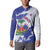Custom Haiti Football Button Sweatshirt Les Grenadiers Blue Grunge Polynesian Tattoo - Wonder Print Shop