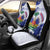 Custom Haiti Football Car Seat Cover Les Grenadiers Blue Grunge Polynesian Tattoo - Wonder Print Shop