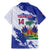 Custom Haiti Football Family Matching Mermaid Dress and Hawaiian Shirt Les Grenadiers Blue Grunge Polynesian Tattoo - Wonder Print Shop