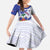 Custom Haiti Football Family Matching Summer Maxi Dress and Hawaiian Shirt Les Grenadiers Blue Grunge Polynesian Tattoo - Wonder Print Shop