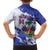 Custom Haiti Football Family Matching Tank Maxi Dress and Hawaiian Shirt Les Grenadiers Blue Grunge Polynesian Tattoo - Wonder Print Shop
