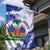 Custom Haiti Football Garden Flag Les Grenadiers Blue Grunge Polynesian Tattoo - Wonder Print Shop