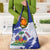 Custom Haiti Football Grocery Bag Les Grenadiers Blue Grunge Polynesian Tattoo - Wonder Print Shop