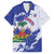Custom Haiti Football Hawaiian Shirt Les Grenadiers Blue Grunge Polynesian Tattoo - Wonder Print Shop