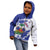 Custom Haiti Football Kid Hoodie Les Grenadiers Blue Grunge Polynesian Tattoo - Wonder Print Shop