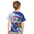 Custom Haiti Football Kid T Shirt Les Grenadiers Blue Grunge Polynesian Tattoo - Wonder Print Shop