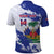 Custom Haiti Football Polo Shirt Les Grenadiers Blue Grunge Polynesian Tattoo - Wonder Print Shop