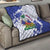 Custom Haiti Football Quilt Les Grenadiers Blue Grunge Polynesian Tattoo - Wonder Print Shop