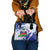 Custom Haiti Football Shoulder Handbag Les Grenadiers Blue Grunge Polynesian Tattoo - Wonder Print Shop