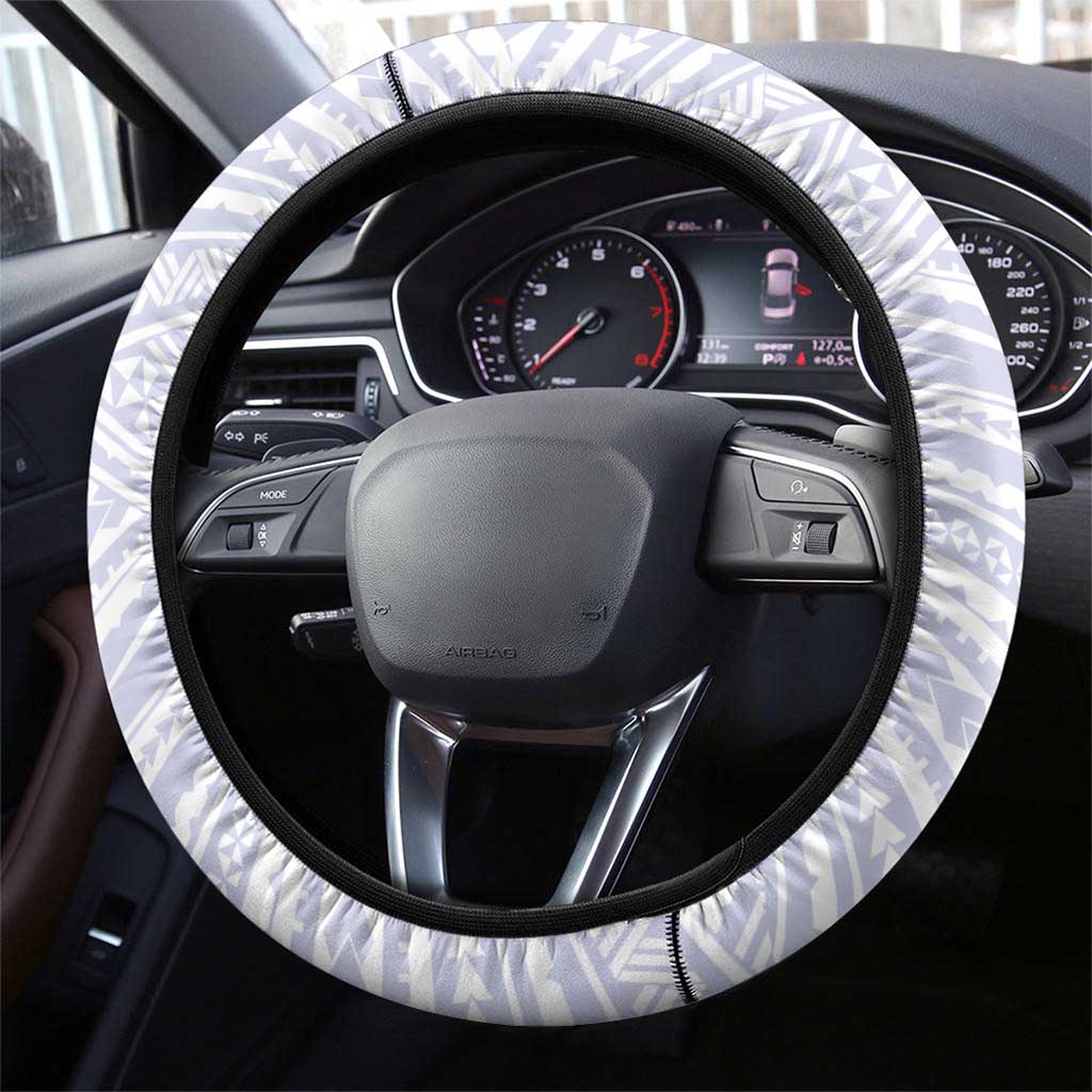 Haiti Football Steering Wheel Cover Les Grenadiers Blue Grunge Polynesian Tattoo - Wonder Print Shop