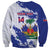 Custom Haiti Football Sweatshirt Les Grenadiers Blue Grunge Polynesian Tattoo - Wonder Print Shop