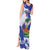 Custom Haiti Football Tank Maxi Dress Les Grenadiers Blue Grunge Polynesian Tattoo - Wonder Print Shop