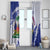 Custom Haiti Football Window Curtain Les Grenadiers Blue Grunge Polynesian Tattoo - Wonder Print Shop