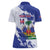 Custom Haiti Football Women Polo Shirt Les Grenadiers Blue Grunge Polynesian Tattoo - Wonder Print Shop
