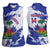 Custom Haiti Football Women Sleeveless Polo Shirt Les Grenadiers Blue Grunge Polynesian Tattoo - Wonder Print Shop