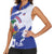 Custom Haiti Football Women Sleeveless Polo Shirt Les Grenadiers Blue Grunge Polynesian Tattoo - Wonder Print Shop
