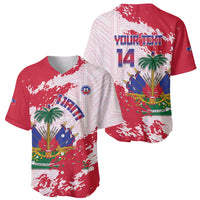 Custom Haiti Football Baseball Jersey Les Grenadiers Red Grunge Polynesian Tattoo - Wonder Print Shop