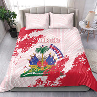 Custom Haiti Football Bedding Set Les Grenadiers Red Grunge Polynesian Tattoo - Wonder Print Shop