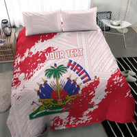 Custom Haiti Football Bedding Set Les Grenadiers Red Grunge Polynesian Tattoo - Wonder Print Shop