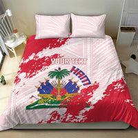 Custom Haiti Football Bedding Set Les Grenadiers Red Grunge Polynesian Tattoo - Wonder Print Shop