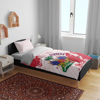 Custom Haiti Football Bedding Set Les Grenadiers Red Grunge Polynesian Tattoo - Wonder Print Shop