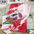 Custom Haiti Football Blanket Les Grenadiers Red Grunge Polynesian Tattoo - Wonder Print Shop