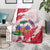Custom Haiti Football Blanket Les Grenadiers Red Grunge Polynesian Tattoo - Wonder Print Shop