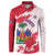 Custom Haiti Football Button Sweatshirt Les Grenadiers Red Grunge Polynesian Tattoo - Wonder Print Shop