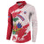 Custom Haiti Football Button Sweatshirt Les Grenadiers Red Grunge Polynesian Tattoo - Wonder Print Shop