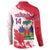 Custom Haiti Football Button Sweatshirt Les Grenadiers Red Grunge Polynesian Tattoo - Wonder Print Shop