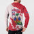 Custom Haiti Football Button Sweatshirt Les Grenadiers Red Grunge Polynesian Tattoo - Wonder Print Shop