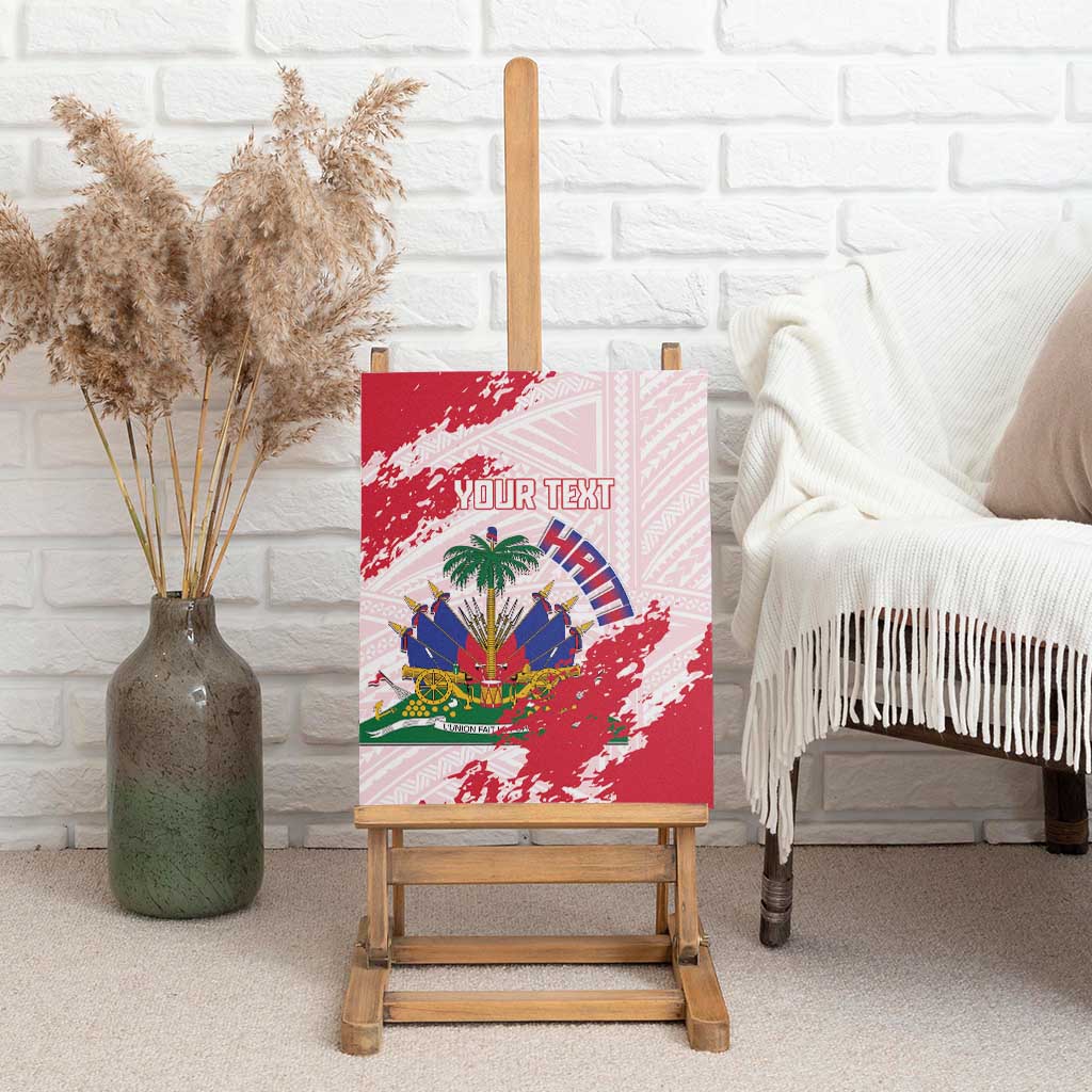 Custom Haiti Football Canvas Wall Art Les Grenadiers Red Grunge Polynesian Tattoo - Wonder Print Shop