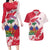Custom Haiti Football Couples Matching Long Sleeve Bodycon Dress and Hawaiian Shirt Les Grenadiers Red Grunge Polynesian Tattoo - Wonder Print Shop