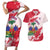 Custom Haiti Football Couples Matching Short Sleeve Bodycon Dress and Hawaiian Shirt Les Grenadiers Red Grunge Polynesian Tattoo - Wonder Print Shop