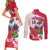 Custom Haiti Football Couples Matching Short Sleeve Bodycon Dress and Long Sleeve Button Shirt Les Grenadiers Red Grunge Polynesian Tattoo - Wonder Print Shop