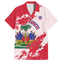 Custom Haiti Football Family Matching Long Sleeve Bodycon Dress and Hawaiian Shirt Les Grenadiers Red Grunge Polynesian Tattoo - Wonder Print Shop