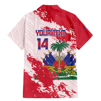 Custom Haiti Football Family Matching Mermaid Dress and Hawaiian Shirt Les Grenadiers Red Grunge Polynesian Tattoo - Wonder Print Shop