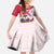 Custom Haiti Football Family Matching Off The Shoulder Long Sleeve Dress and Hawaiian Shirt Les Grenadiers Red Grunge Polynesian Tattoo - Wonder Print Shop