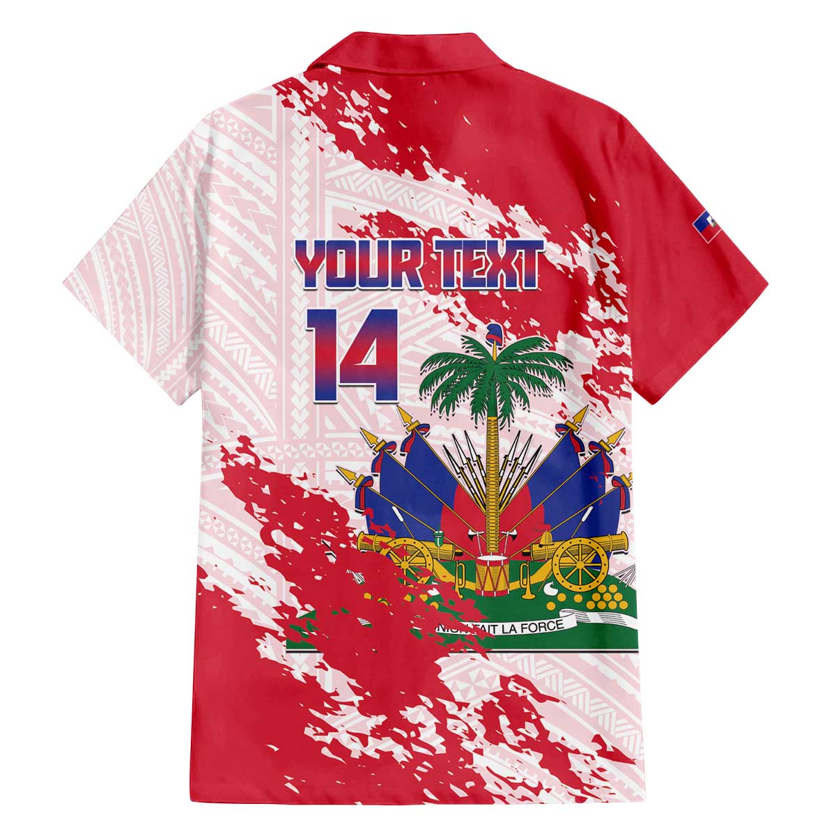 Custom Haiti Football Family Matching Off The Shoulder Long Sleeve Dress and Hawaiian Shirt Les Grenadiers Red Grunge Polynesian Tattoo - Wonder Print Shop