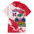 Custom Haiti Football Family Matching Off The Shoulder Long Sleeve Dress and Hawaiian Shirt Les Grenadiers Red Grunge Polynesian Tattoo - Wonder Print Shop