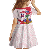 Custom Haiti Football Family Matching Off Shoulder Maxi Dress and Hawaiian Shirt Les Grenadiers Red Grunge Polynesian Tattoo - Wonder Print Shop