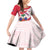 Custom Haiti Football Family Matching Off Shoulder Short Dress and Hawaiian Shirt Les Grenadiers Red Grunge Polynesian Tattoo - Wonder Print Shop