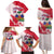 Custom Haiti Football Family Matching Puletasi and Hawaiian Shirt Les Grenadiers Red Grunge Polynesian Tattoo - Wonder Print Shop
